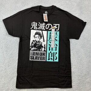 Demon Slayer Shirt Mens Medium Black Tanjiro Kamado Crew Neck Anime Spencers
